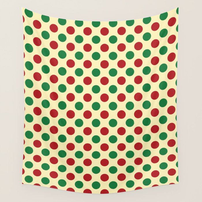 Christmas Polka Dot Pattern Wall Tapestry Gallery Image 1
