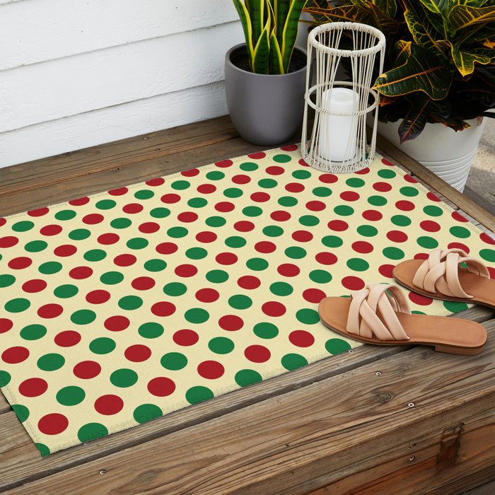 Christmas Polka Dot Pattern Outdoor Rug Gallery Image 2