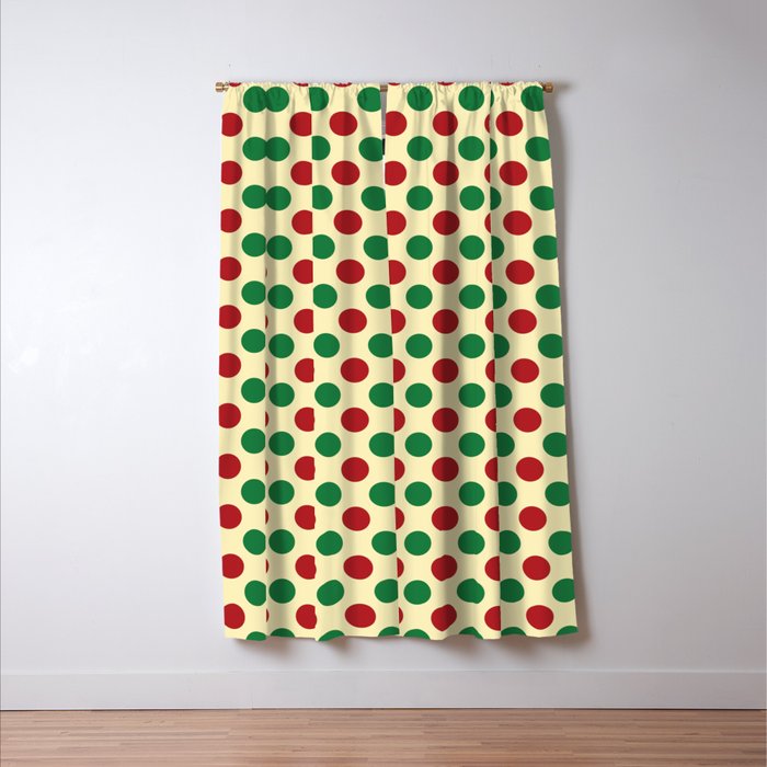 Christmas Polka Dot Pattern Window Curtain Gallery Image 3