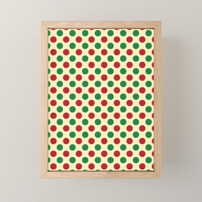 Christmas Polka Dot Pattern Mini Art Print Gallery Image 1
