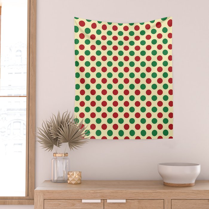 Christmas Polka Dot Pattern Wall Tapestry Gallery Image 2