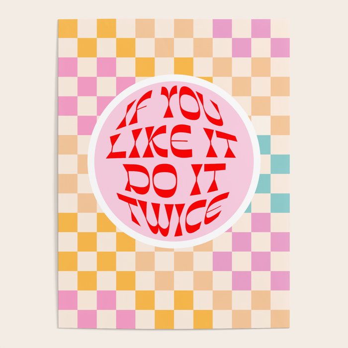 If you like it... Retro and  Fun words on checks  Poster Gallery Image 4