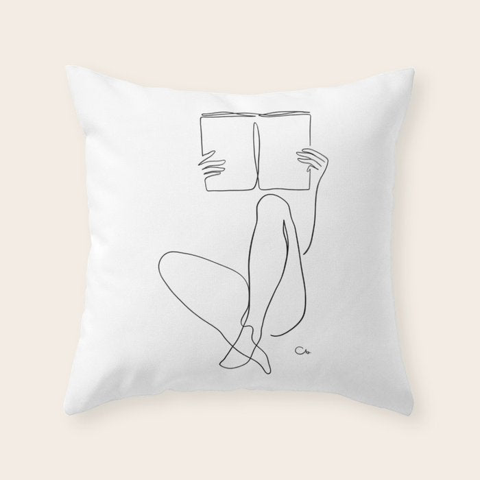 Reading Naked n.2 Throw Pillow Gallery Image 6