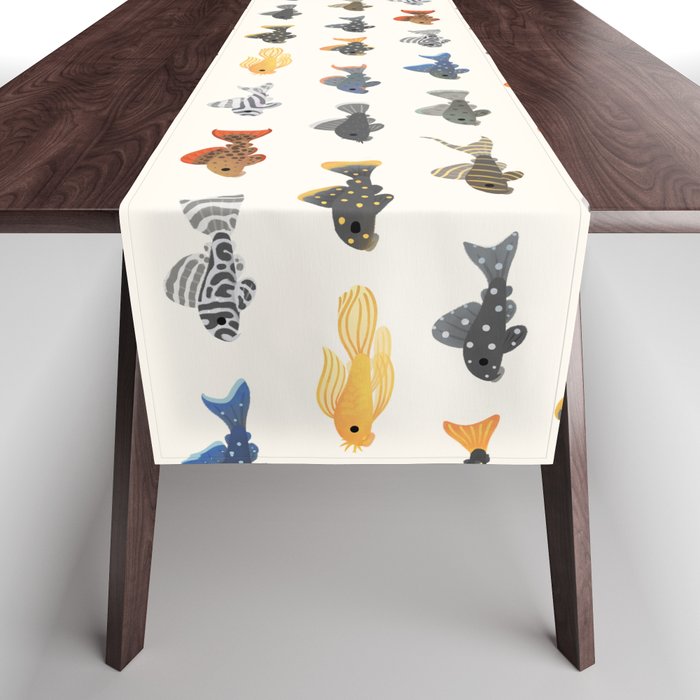 Pleco! - white Table Runner Gallery Image 1
