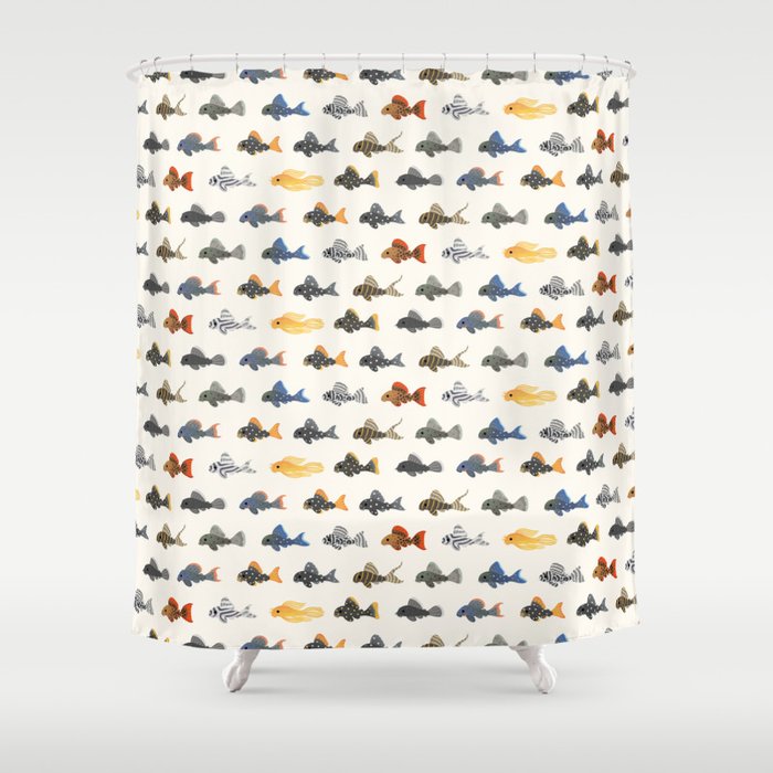 Pleco! - white Shower Curtain Gallery Image 1