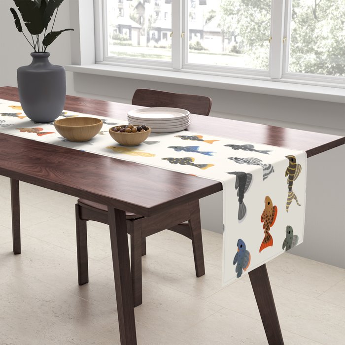 Pleco! - white Table Runner Gallery Image 2