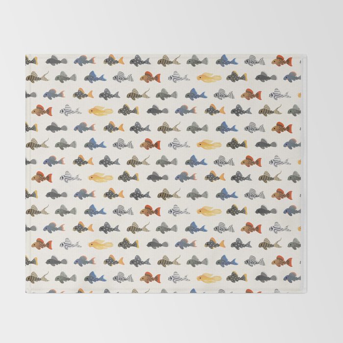 Pleco! - white Throw Blanket Gallery Image 2