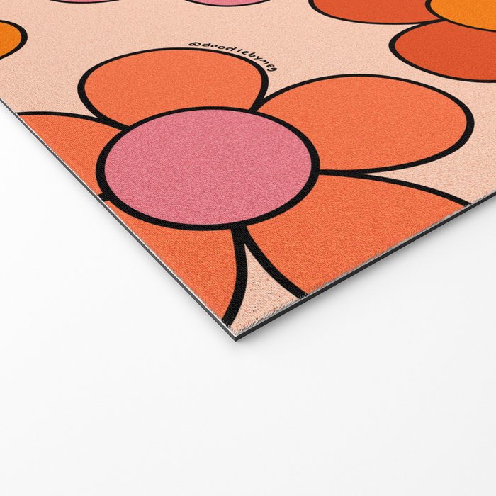Groovy Flowers Print in Pink Welcome Mat Gallery Image 2