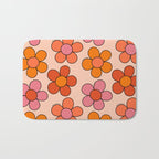 Groovy Flowers Print in Pink Bath Mat Gallery Image 1