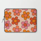 Groovy Flowers Print in Pink Laptop Sleeve Gallery Image 1