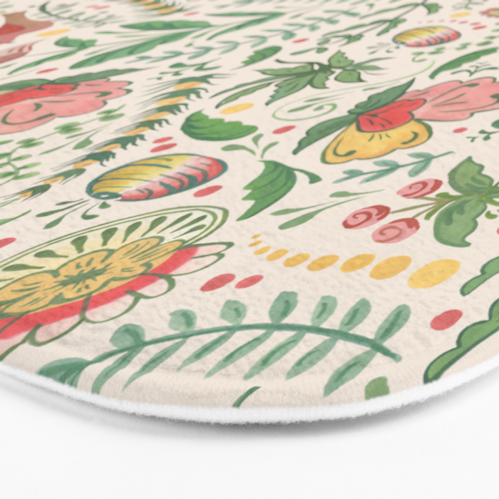 Swedish Floral - Cream Bath Mat Gallery Image 3