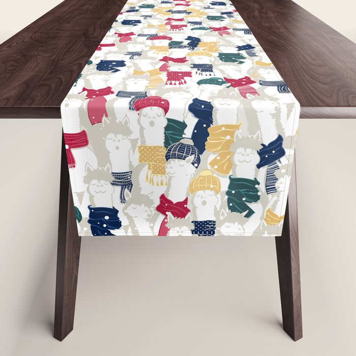 Happy llamas Christmas choir Table Runner Gallery Image 1