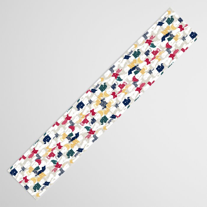 Happy llamas Christmas choir Table Runner Gallery Image 3