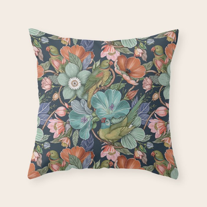 Birdsong Garden Delight Throw Pillow Gallery Image 1