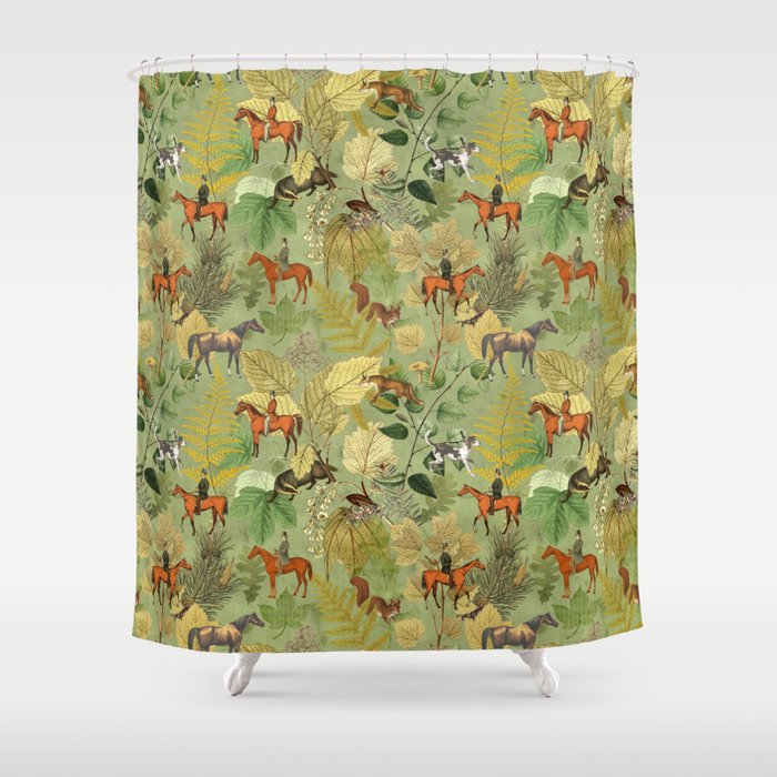 Horseback Riding In The Woods Shower Curtain Gallery Image 1