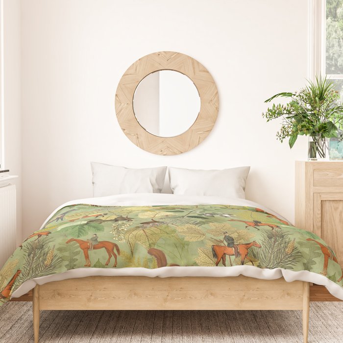 Horseback Riding In The Woods Duvet Cover Gallery Image 3