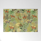 Horseback Riding In The Woods Welcome Mat Gallery Image 1