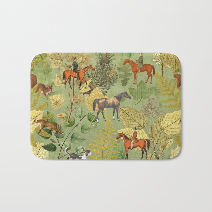 Horseback Riding In The Woods Bath Mat Gallery Image 1