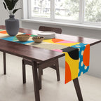 Happy Dancing Girl in Geometric Landscapes Table Runner Gallery Image 2