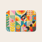 Happy Dancing Girl in Geometric Landscapes Bath Mat Gallery Image 1