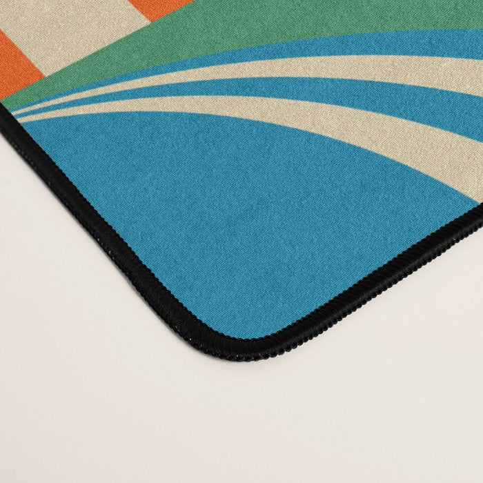 Happy Dancing Girl in Geometric Landscapes Desk Mat Gallery Image 4