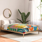 Happy Dancing Girl in Geometric Landscapes Comforter Gallery Image 2