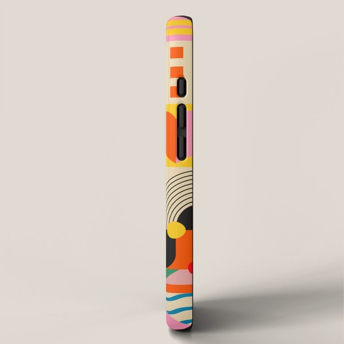 Happy Dancing Girl in Geometric Landscapes iPhone Case Gallery Image 2