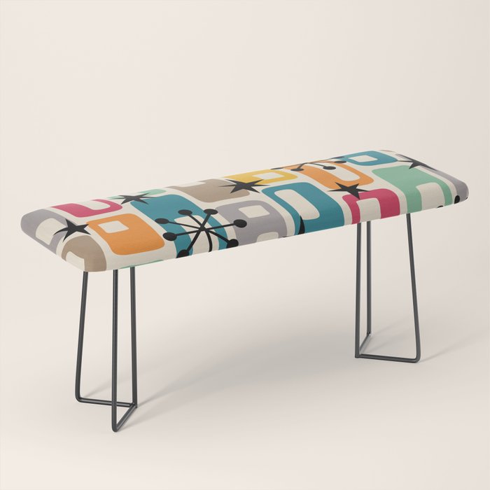 Retro Mid Century Modern Atomic Decoration 254 Googie Bench Gallery Image 1