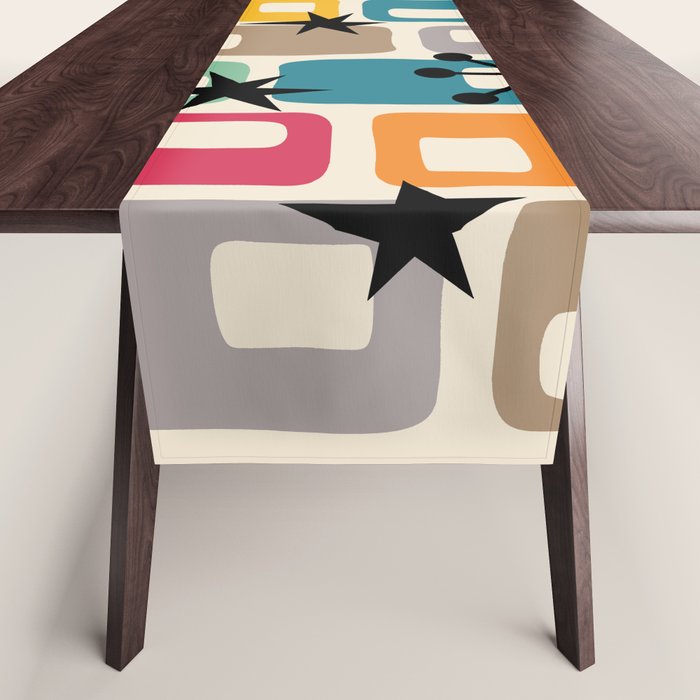 Retro Mid Century Modern Atomic Decoration 254 Googie Table Runner Gallery Image 1