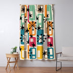 Retro Mid Century Modern Atomic Decoration 254 Googie Window Curtain Gallery Image 5