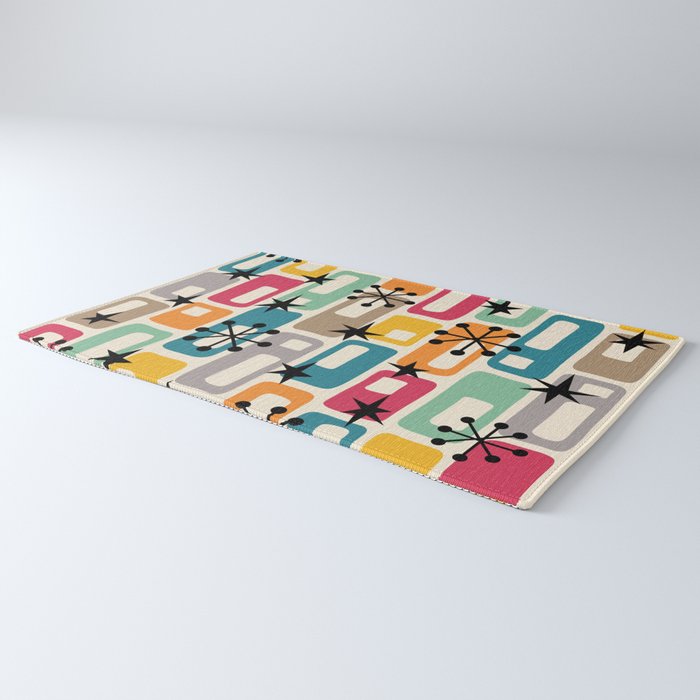 Retro Mid Century Modern Atomic Decoration 254 Googie Rug Gallery Image 3