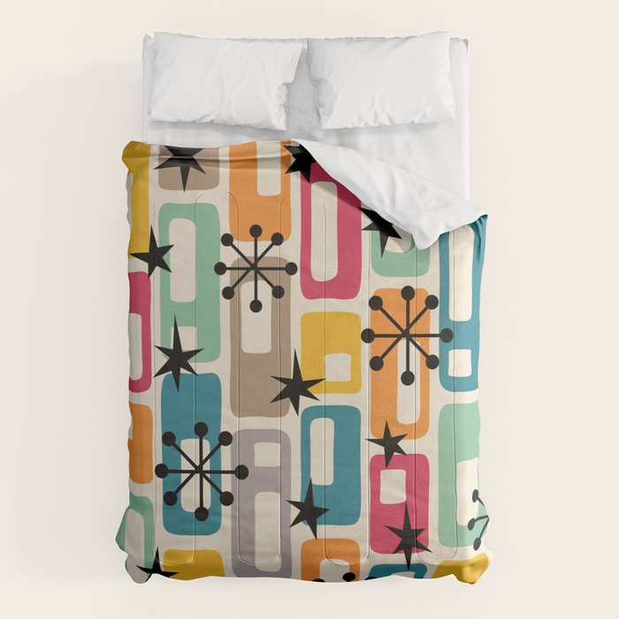 Retro Mid Century Modern Atomic Decoration 254 Googie Comforter Gallery Image 6