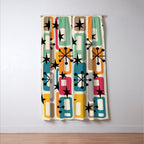 Retro Mid Century Modern Atomic Decoration 254 Googie Window Curtain Gallery Image 3