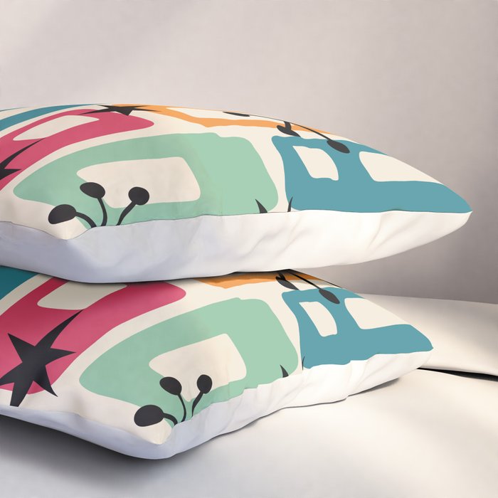 Retro Mid Century Modern Atomic Decoration 254 Googie Pillow Sham Gallery Image 3