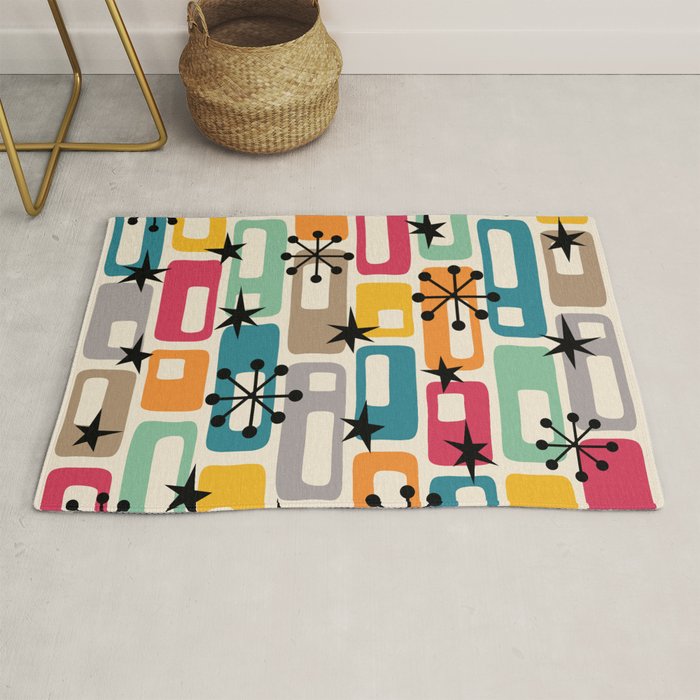 Retro Mid Century Modern Atomic Decoration 254 Googie Rug Gallery Image 1