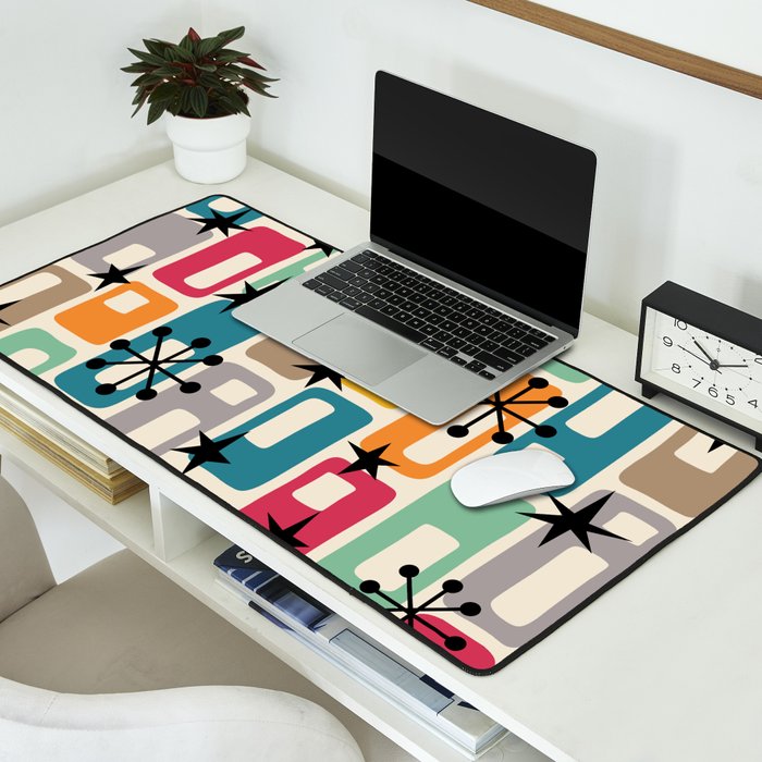 Retro Mid Century Modern Atomic Decoration 254 Googie Desk Mat Gallery Image 2
