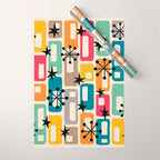 Retro Mid Century Modern Atomic Decoration 254 Googie Wrapping Paper Gallery Image 1