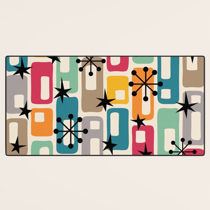 Retro Mid Century Modern Atomic Decoration 254 Googie Desk Mat Gallery Image 3