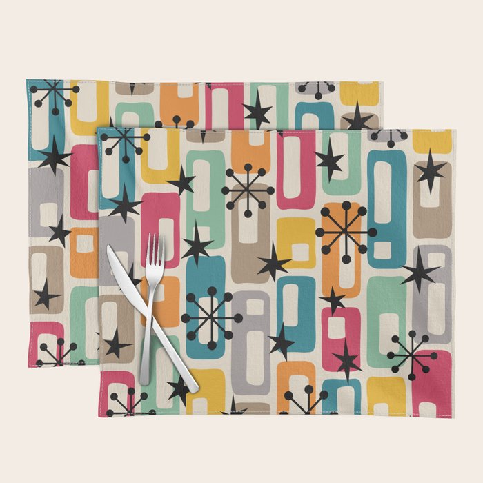 Retro Mid Century Modern Atomic Decoration 254 Googie Placemat Gallery Image 1