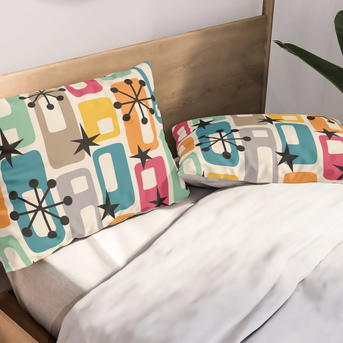 Retro Mid Century Modern Atomic Decoration 254 Googie Pillow Sham Gallery Image 2