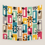 Retro Mid Century Modern Atomic Decoration 254 Googie Wall Tapestry Gallery Image 4