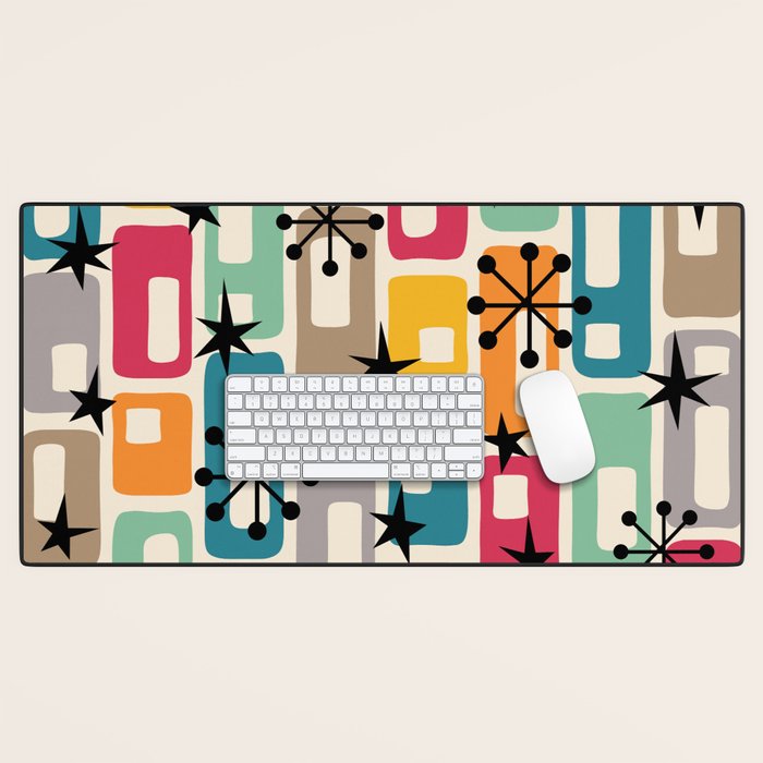 Retro Mid Century Modern Atomic Decoration 254 Googie Desk Mat Gallery Image 1