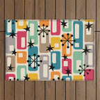 Retro Mid Century Modern Atomic Decoration 254 Googie Outdoor Rug Gallery Image 1