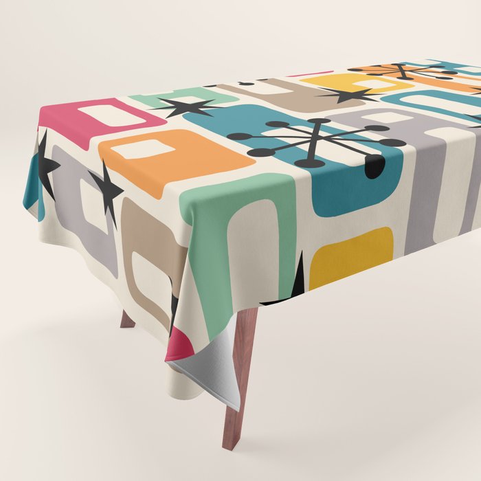 Retro Mid Century Modern Atomic Decoration 254 Googie Tablecloth Gallery Image 1