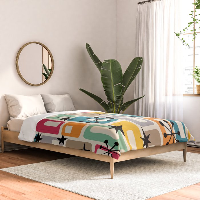 Retro Mid Century Modern Atomic Decoration 254 Googie Comforter Gallery Image 2
