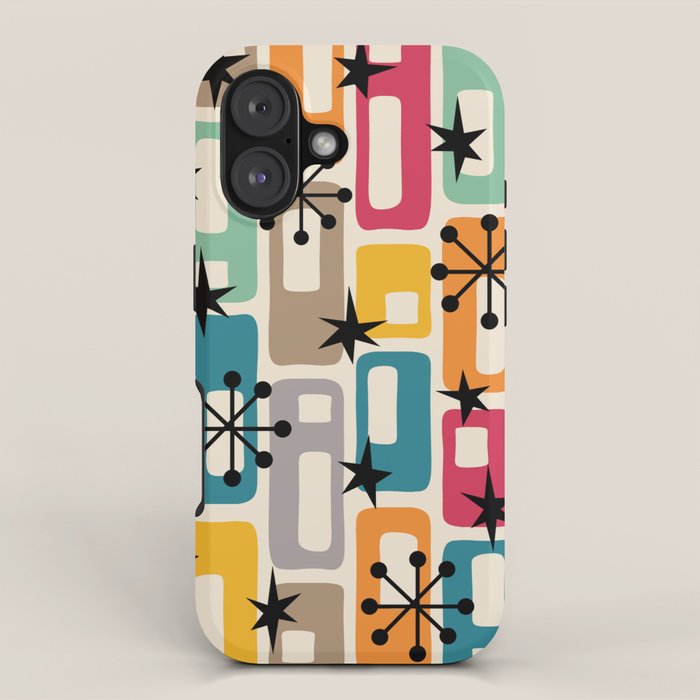 Retro Mid Century Modern Atomic Decoration 254 Googie iPhone Case Gallery Image 1