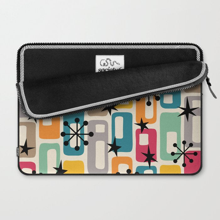 Retro Mid Century Modern Atomic Decoration 254 Googie Laptop Sleeve Gallery Image 2