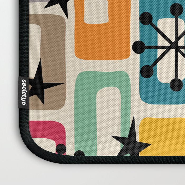 Retro Mid Century Modern Atomic Decoration 254 Googie Laptop Sleeve Gallery Image 3