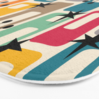 Retro Mid Century Modern Atomic Decoration 254 Googie Bath Mat Gallery Image 3