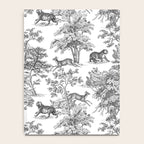 Toile de Jouy Vintage French Exotic Jungle Black & White Notebook Gallery Image 4